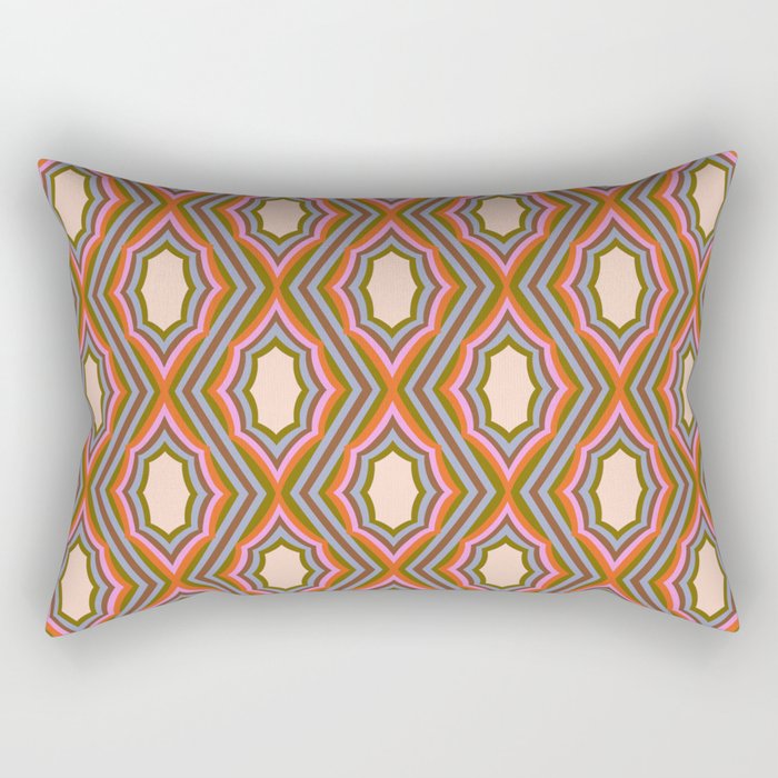 Disco Diamonds Retro Pattern Rectangular Pillow Gallery Image 1