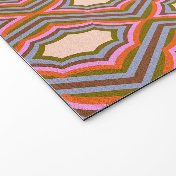 Disco Diamonds Retro Pattern Welcome Mat Gallery Image 2