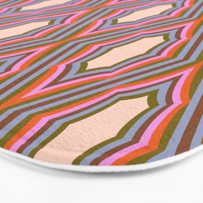 Disco Diamonds Retro Pattern Bath Mat Gallery Image 3