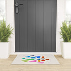 'Possibilities' Mid Century Modern Minimalist Paper Collage Rainbow Colors Welcome Mat Gallery Image 3