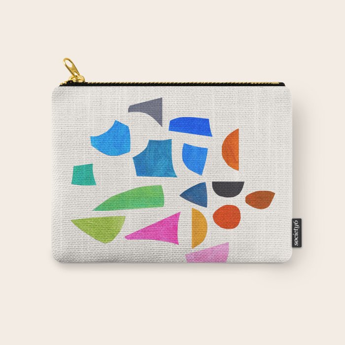 'Possibilities' Mid Century Modern Minimalist Paper Collage Rainbow Colors Carry All Pouch Gallery Image 1