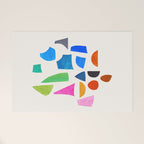 'Possibilities' Mid Century Modern Minimalist Paper Collage Rainbow Colors Welcome Mat Gallery Image 1