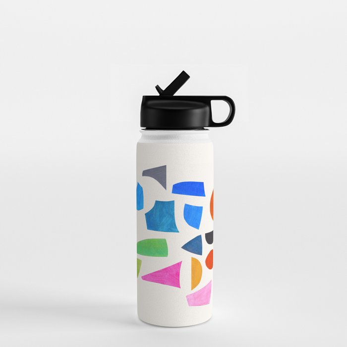 'Possibilities' Mid Century Modern Minimalist Paper Collage Rainbow Colors Water Bottle Gallery Image 1
