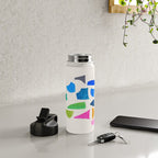 'Possibilities' Mid Century Modern Minimalist Paper Collage Rainbow Colors Water Bottle Gallery Image 4