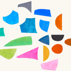 'Possibilities' Mid Century Modern Minimalist Paper Collage Rainbow Colors Coffee Mug Gallery Image 2