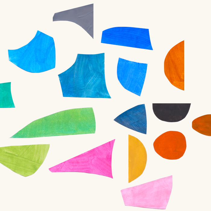 'Possibilities' Mid Century Modern Minimalist Paper Collage Rainbow Colors Coffee Mug Gallery Image 2