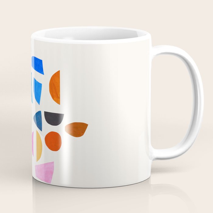 'Possibilities' Mid Century Modern Minimalist Paper Collage Rainbow Colors Coffee Mug Gallery Image 1