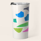 'Possibilities' Mid Century Modern Minimalist Paper Collage Rainbow Colors Travel Mug Gallery Image 3