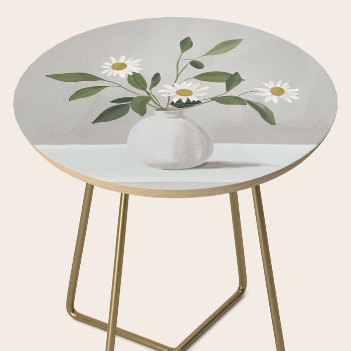 Minimalist Daisy Flowers Side Table Gallery Image 2
