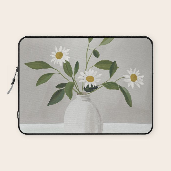 Minimalist Daisy Flowers Laptop Sleeve Gallery Image 1
