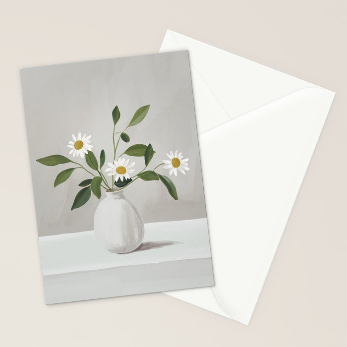 Minimalist Daisy Flowers Stationery Card Gallery Image 2
