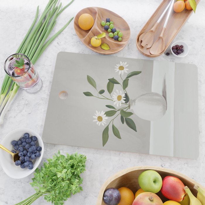 Minimalist Daisy Flowers Cutting Board Gallery Image 2