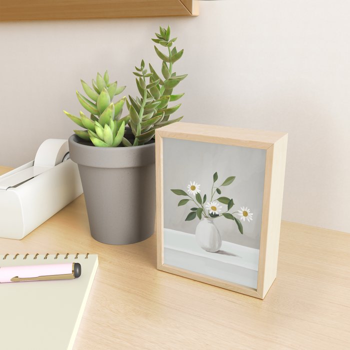 Minimalist Daisy Flowers Mini Art Print Gallery Image 2