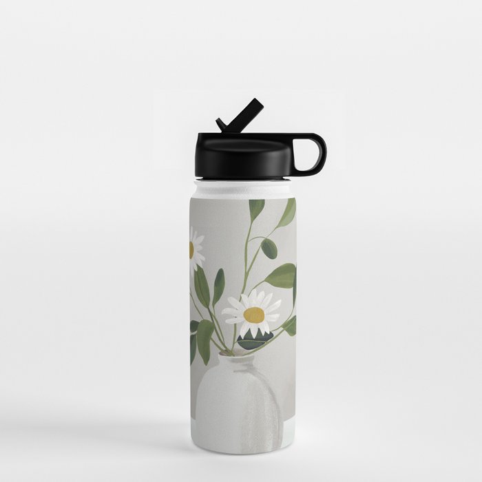 Minimalist Daisy Flowers Water Bottle Gallery Image 1
