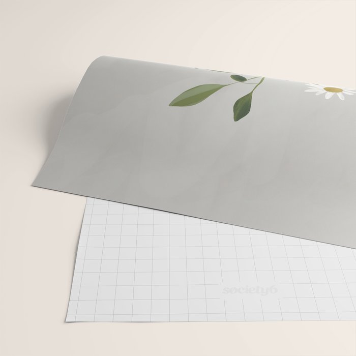 Minimalist Daisy Flowers Wrapping Paper Gallery Image 2