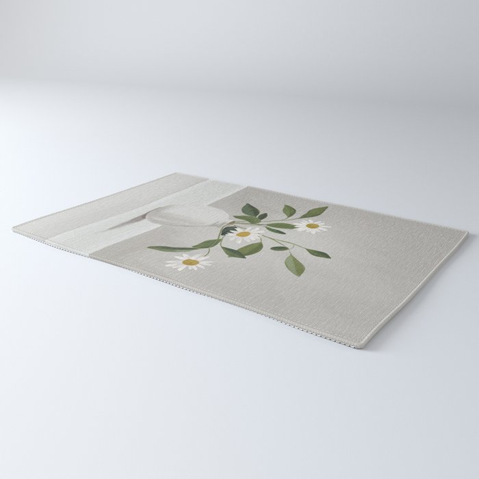 Minimalist Daisy Flowers Rug Gallery Image 3