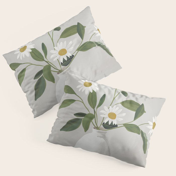 Minimalist Daisy Flowers Pillow Sham Gallery Image 3
