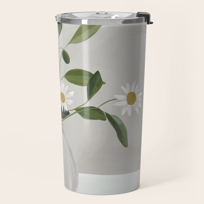 Minimalist Daisy Flowers Travel Mug Gallery Image 2