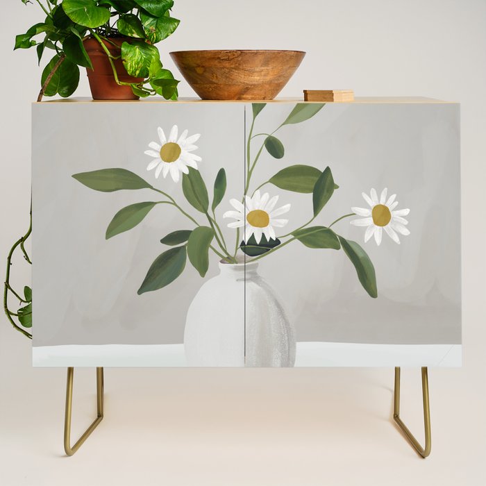 Minimalist Daisy Flowers Credenza Gallery Image 1