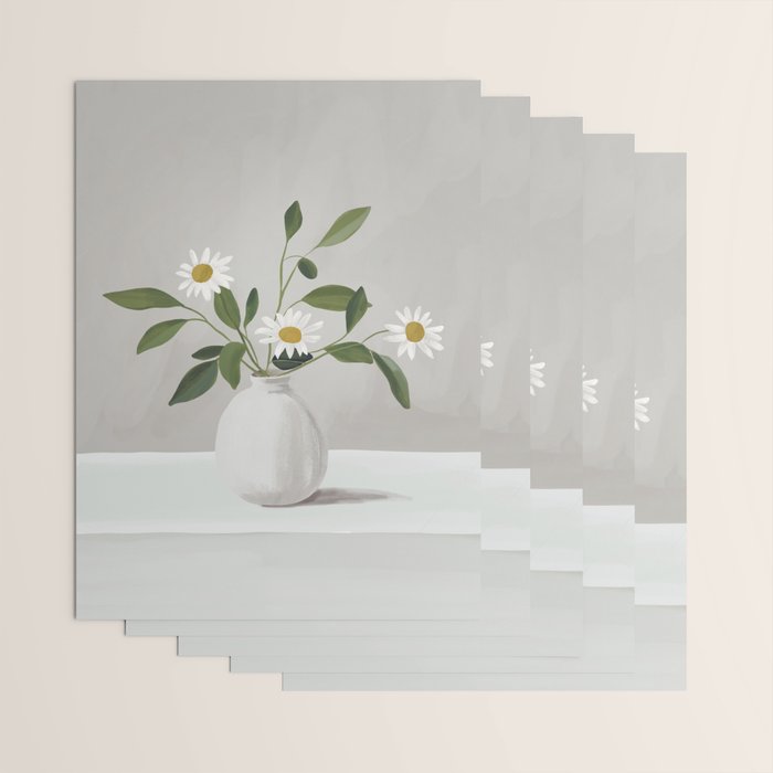 Minimalist Daisy Flowers Wrapping Paper Gallery Image 3