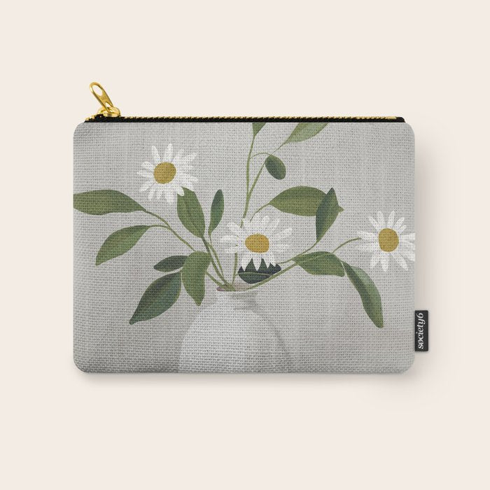 Minimalist Daisy Flowers Carry All Pouch Gallery Image 1
