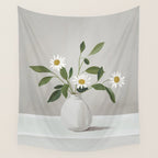 Minimalist Daisy Flowers Wall Tapestry Gallery Image 4