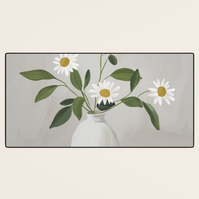 Minimalist Daisy Flowers Desk Mat Gallery Image 3