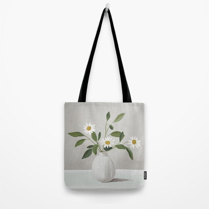 Minimalist Daisy Flowers Tote Bag Gallery Image 2