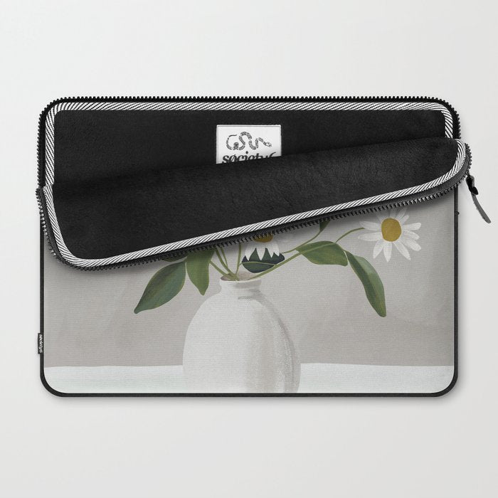 Minimalist Daisy Flowers Laptop Sleeve Gallery Image 2