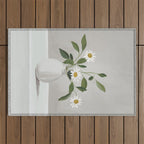 Minimalist Daisy Flowers Outdoor Rug Gallery Image 1