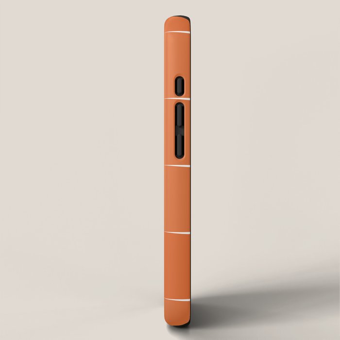 Midcentury Modern Flux Check Grid Pattern in Burnt Orange Tones on White iPhone Case Gallery Image 2