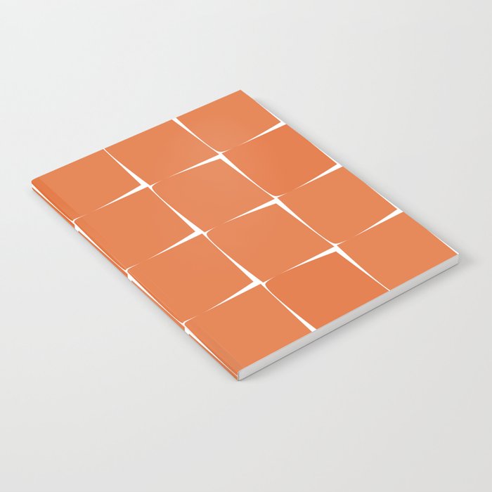 Midcentury Modern Flux Check Grid Pattern in Burnt Orange Tones on White Notebook Gallery Image 2