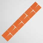 Midcentury Modern Flux Check Grid Pattern in Burnt Orange Tones on White Table Runner Gallery Image 3