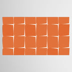 Midcentury Modern Flux Check Grid Pattern in Burnt Orange Tones on White Tablecloth Gallery Image 2