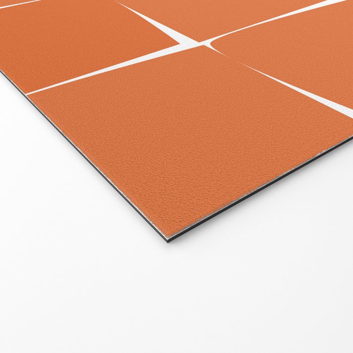 Midcentury Modern Flux Check Grid Pattern in Burnt Orange Tones on White Welcome Mat Gallery Image 2