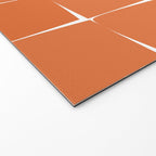 Midcentury Modern Flux Check Grid Pattern in Burnt Orange Tones on White Welcome Mat Gallery Image 2