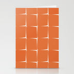 Midcentury Modern Flux Check Grid Pattern in Burnt Orange Tones on White Stationery Card Gallery Image 2