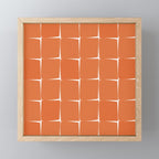 Midcentury Modern Flux Check Grid Pattern in Burnt Orange Tones on White Mini Art Print Gallery Image 1