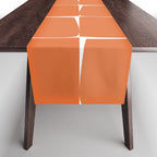 Midcentury Modern Flux Check Grid Pattern in Burnt Orange Tones on White Table Runner Gallery Image 1