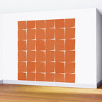 Midcentury Modern Flux Check Grid Pattern in Burnt Orange Tones on White Wall Mural Gallery Image 2