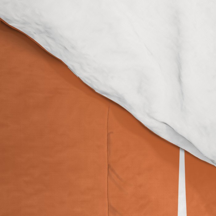 Midcentury Modern Flux Check Grid Pattern in Burnt Orange Tones on White Comforter Gallery Image 4