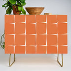 Midcentury Modern Flux Check Grid Pattern in Burnt Orange Tones on White Credenza Gallery Image 1