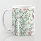 Chinoiserie Mint Green Pastel Fresco Floral Garden Birds Oriental Botanical Coffee Mug Gallery Image 3