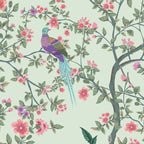 Chinoiserie Mint Green Pastel Fresco Floral Garden Birds Oriental Botanical Coffee Mug Gallery Image 2