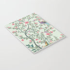 Chinoiserie Mint Green Pastel Fresco Floral Garden Birds Oriental Botanical Notebook Gallery Image 3