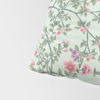 Chinoiserie Mint Green Pastel Fresco Floral Garden Birds Oriental Botanical Pillow Sham Gallery Image 4