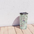 Chinoiserie Mint Green Pastel Fresco Floral Garden Birds Oriental Botanical Travel Mug Gallery Image 4