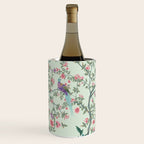 Chinoiserie Mint Green Pastel Fresco Floral Garden Birds Oriental Botanical Wine Chiller Gallery Image 1