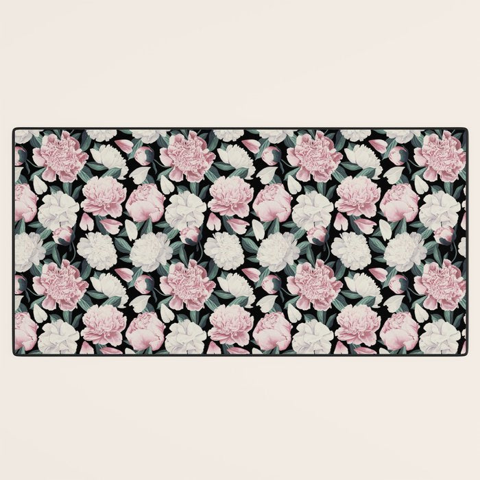 Chic Peonies on Black Desk Mat Gallery Image 3