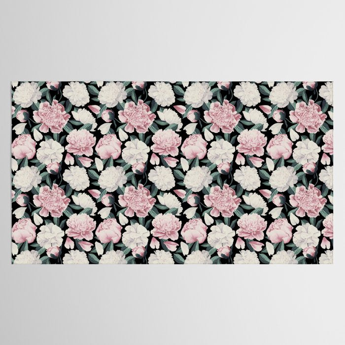 Chic Peonies on Black Tablecloth Gallery Image 2